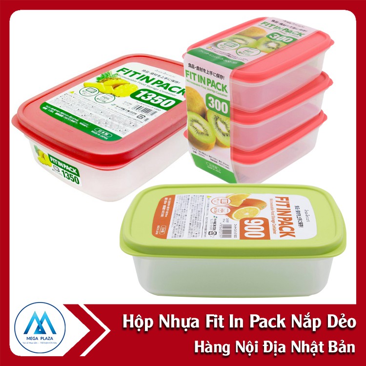 Hộp nhựa đựng thực phẩm Fit In Pack nắp dẻo nội địa Nhật Bản