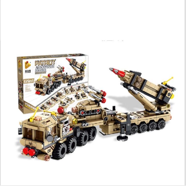 Bộ đồ chơi lắp ráp kiểu lego Panloz 12 trong 1 mô hình xe tên lửa