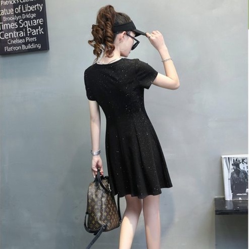 Đầm Tay Ngắn Chất Liệu Lụa Mỏng Cao Cấp Thời Trang Theo Phong Cách Hàn Quốc Cho Nữ