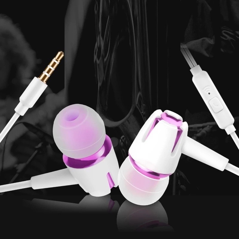 Tai Nghe Nhét Tai Thể Thao Có Dây Giảm Ồn 120cm/ 3.5mm Tích Hợp Mic Cho Điện Thoại Thông Minh
