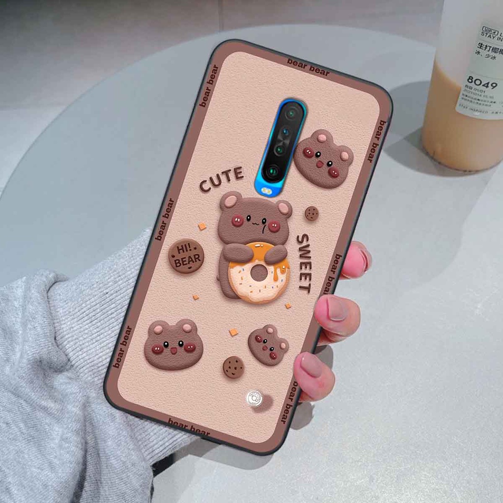Ốp Xiaomi Redmi K30 bear brick, gấu đáng yêu, dễ thương