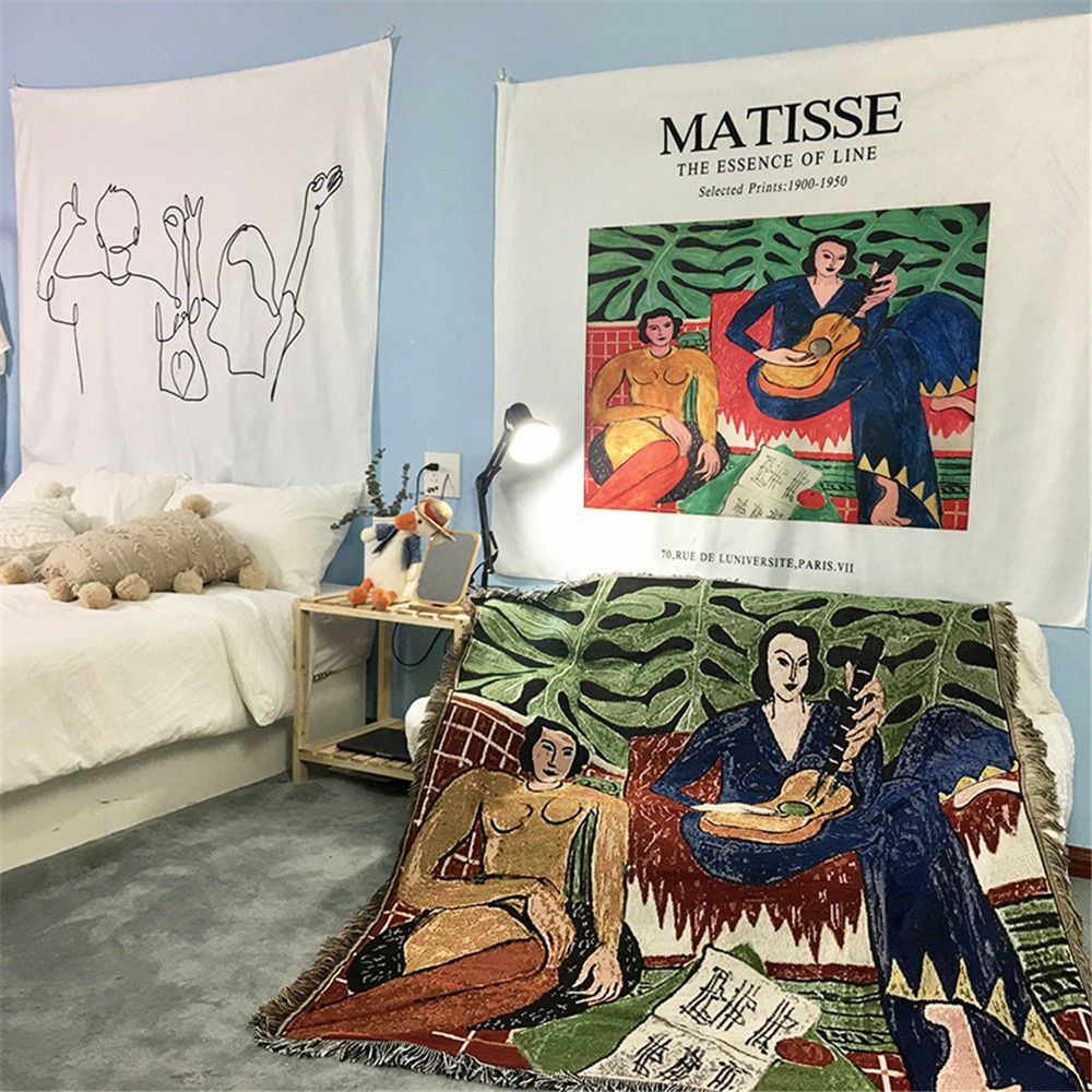 Thảm Treo Tường Trang Trí In Hình Nhân Vật Trừu Tượng