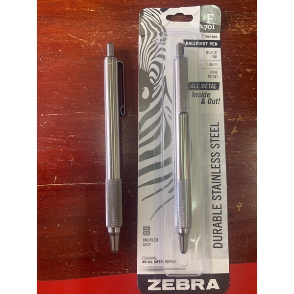 ⛄️1 gói Bút bi Zebra F-701 có thể rút ra bằng thép không gỉ - Mỹ