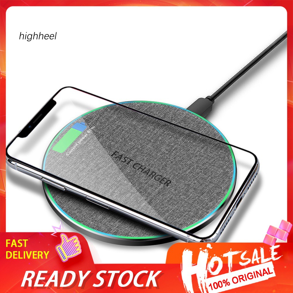 【OPHE】Ultra Thin 10W Fast Charging Qi Wireless Charger Charge Pad for S-amsung iPhone