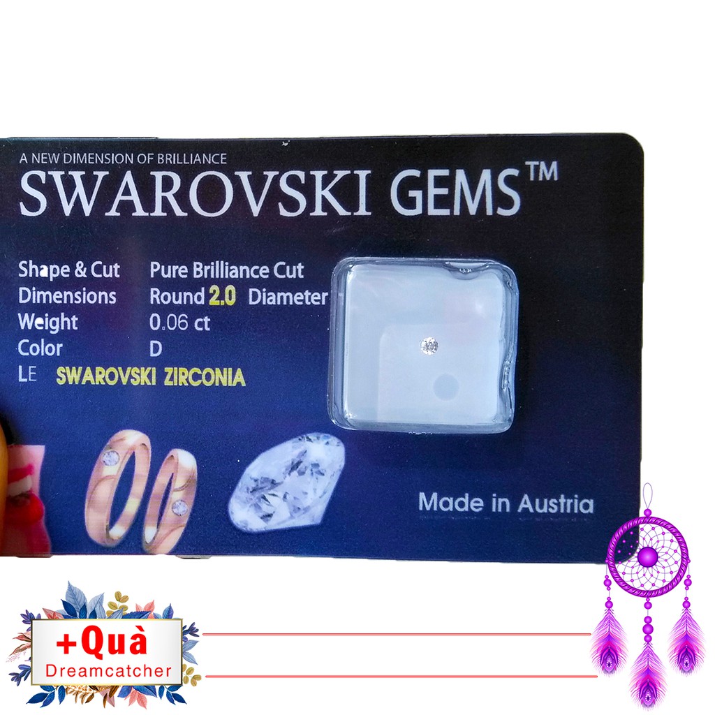 Đá đính răng 2.0mm - Kim cương nhân tạo Swarovski Áo (chân nhọn)