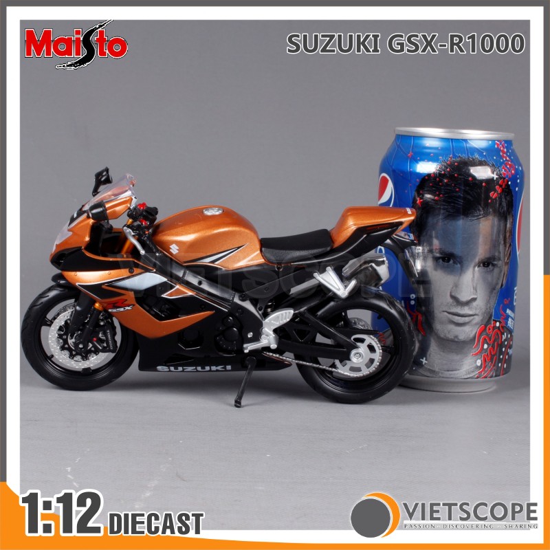 Mô hình xe mô tô SUZUKI GSX-R1000 tỉ lệ 1:12 hãng Maisto - Mô hình xe trưng bày TM31106