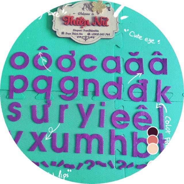 Bộ 29 chữ cái tiếng Việt vải nỉ/xốp/giấy màu cứng cắt bằng máy cao 5cm