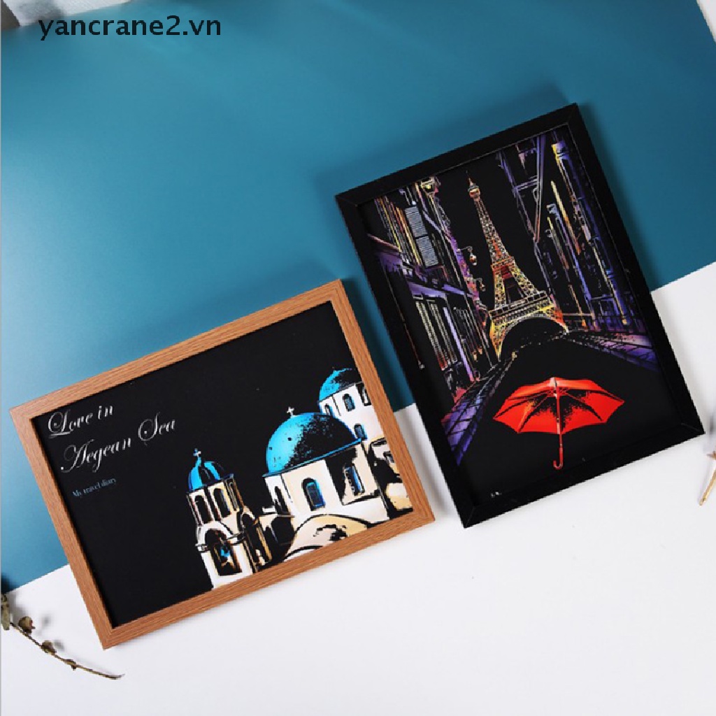 Bộ Dao Cạo Râu A4 Hình Phong Cảnh Thành Phố Và Động Vật Độ