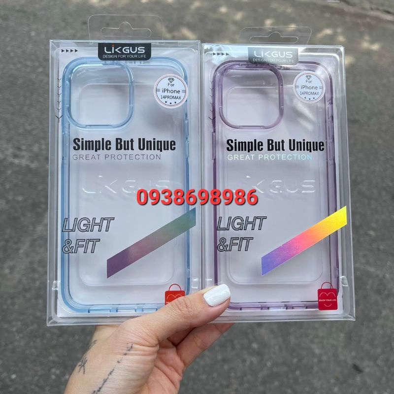 Ốp lưng Likgus lưng trong viền màu iphone 14 pro max ,14 pro ,14 plus , 14 ,13 pro max ,13 pro , 13 bảo vệ m
