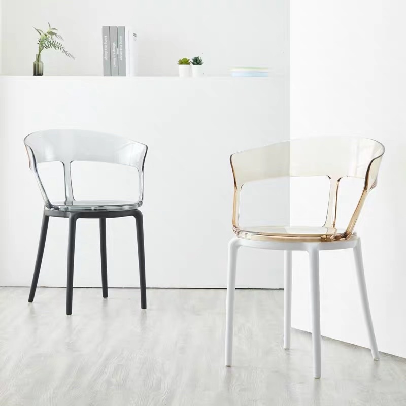 Ghế tựa lựng trong suốt Transparent Chair - Ghế setup quán cafe Bắc Âu