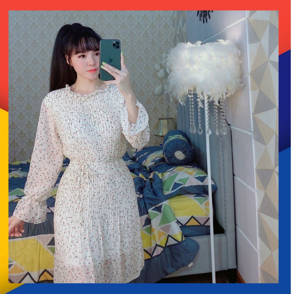Đầm dập ly hoa nhí siêu đẹp - video và ảnh thật