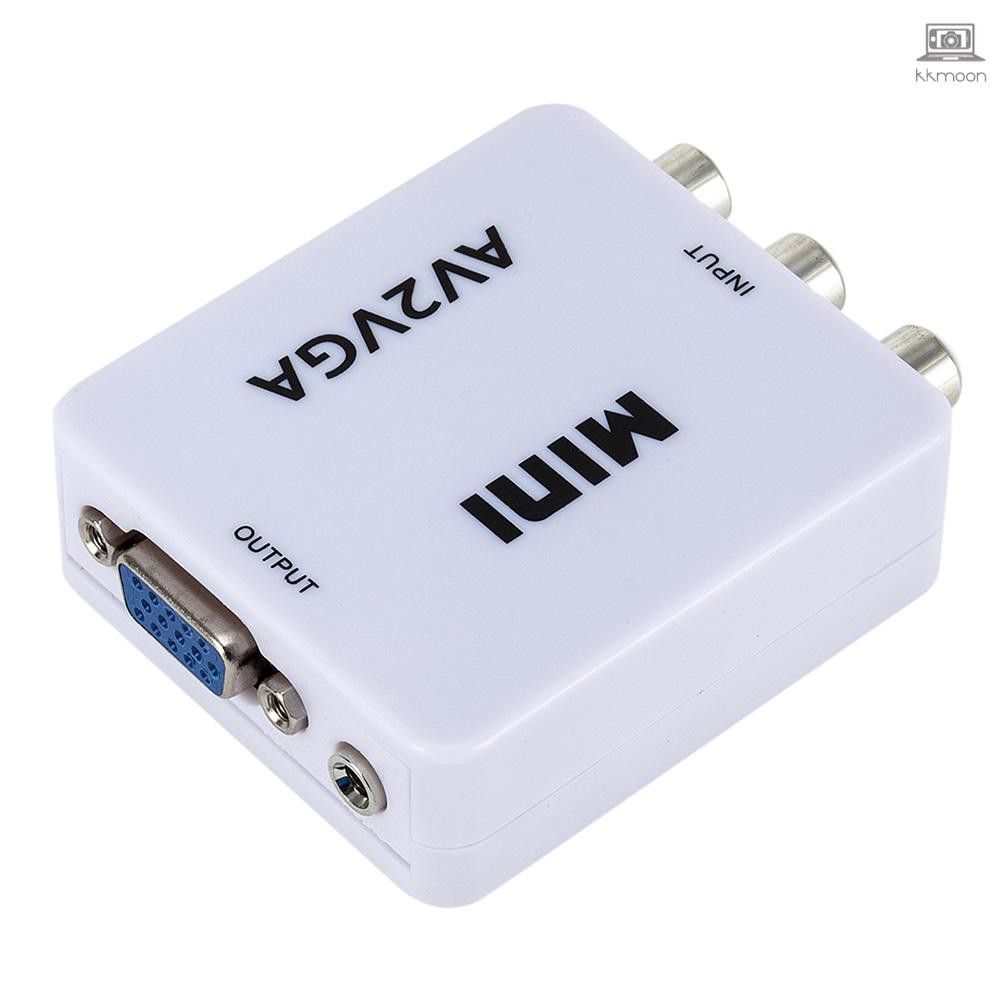 Bộ Chuyển Đổi Cổng Mini Av2Vga Video AV RCA Cvbs Sang VGA 3.5mm