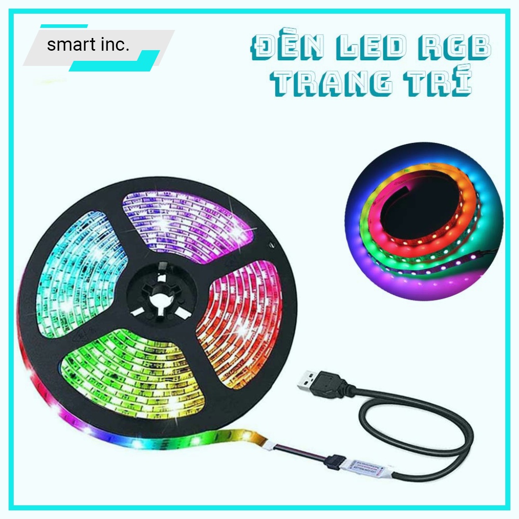 Đèn Led RGB Tiktok Cuộn Dây Led Nháy Theo Nhạc Đổi Màu Điều Khiển Điện Thoại 16 Triệu Màu