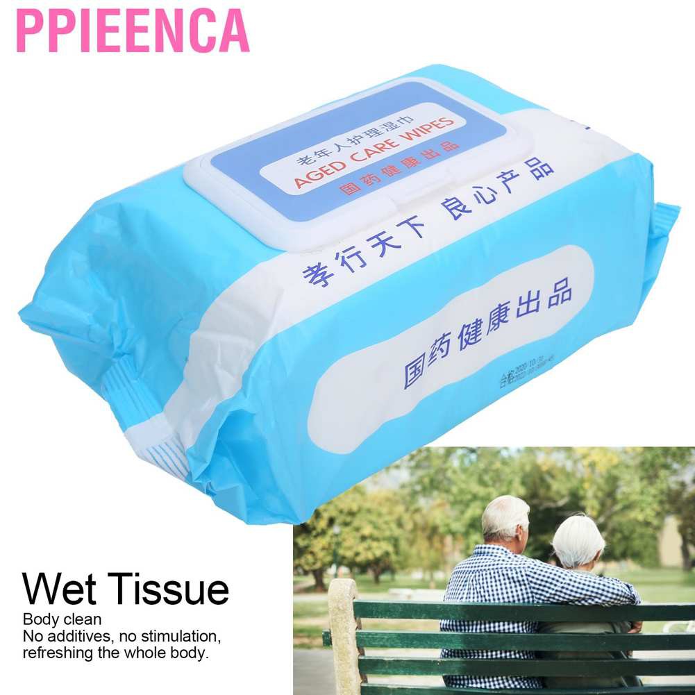 Ppieenca Adult Reusable Diapers 1 Bag/100Pcs of Wet Tissue Portable Non-Woven Fabric Cleansing Wipe for Hygiene Elderly Care