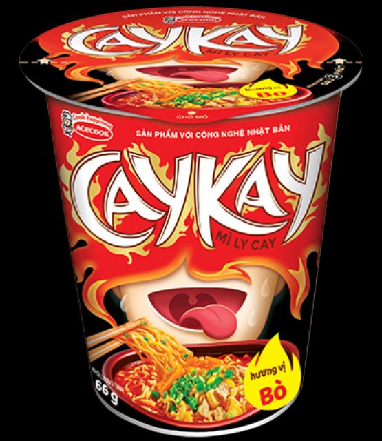 Mì CayKay ly vị hải sản/ bò / kim chi 64g