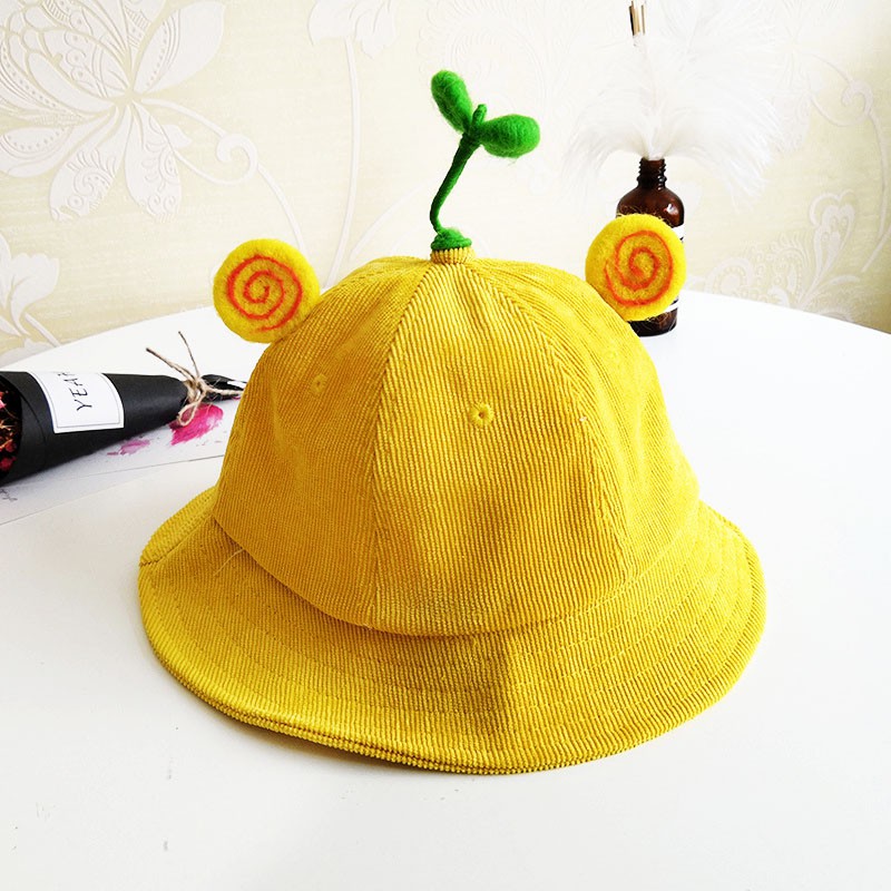 [Luôn Sẵn Hàng] Mũ Nón Mầm Cây Maruko 3D Rộng Vành Bucket Hat Ulzzang Kaki Nhung Siêu Cute ^^