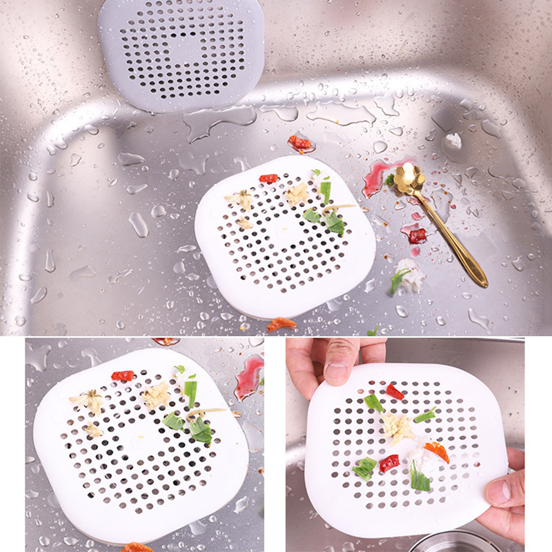 Lưới Silicone Lọc Rác Chống Tắc Nghẽn Bồn Rửa Nhà Bếp/Phòng Tắm Có Giác Hút