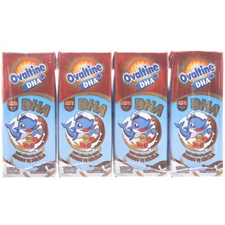 Lốc 4 hộp thức uống lúa mạch hương vị socola Ovaltine DHA+ 180ml