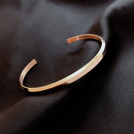 Vòng tay titan đôi nam nữ không gỉ lắc tay bạc thiết kế đơn giản thanh lịch vòng tay đôi trang sức titan cao cấp