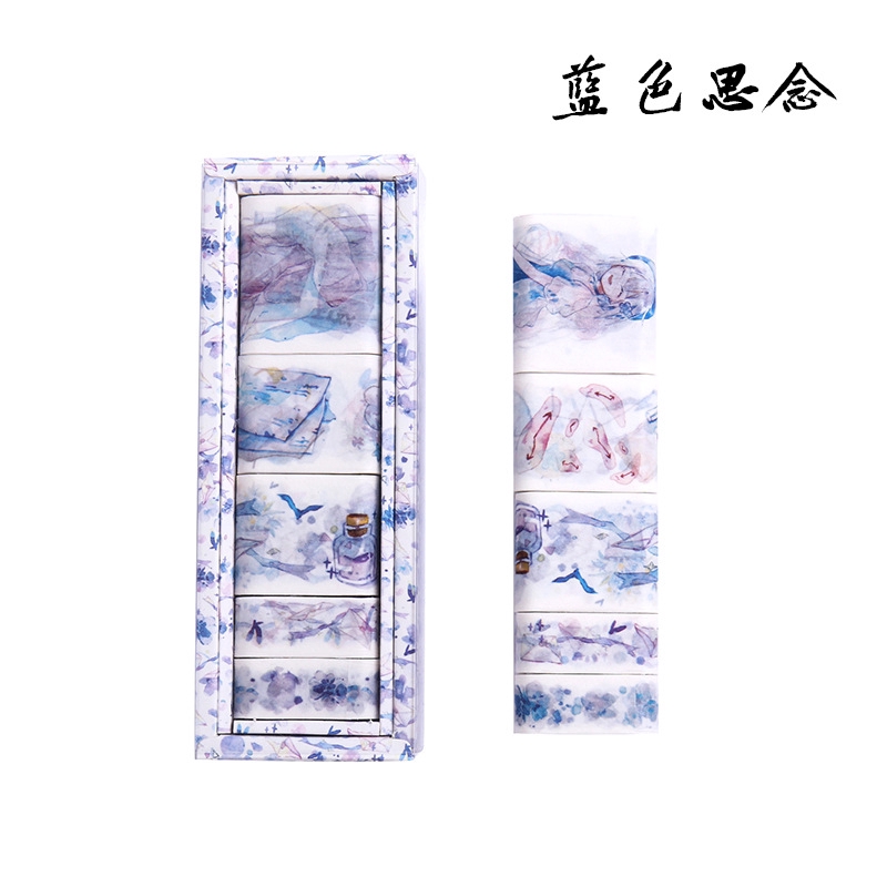 Bộ 5 Cuộn Băng Keo Dòng Star Fantasy Travel Bằng Giấy Washi Trang Trí Album Ảnh/Bút Ký