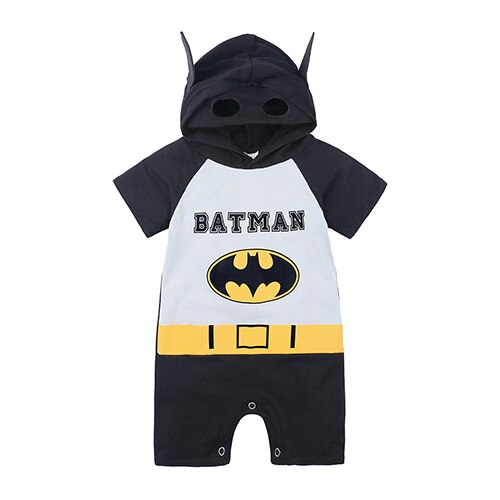 Jumpsuit Bodysuit Romper Vải Cotton Hình Batman Cho Các Bé Trai Nhỏ Sơ Sinh