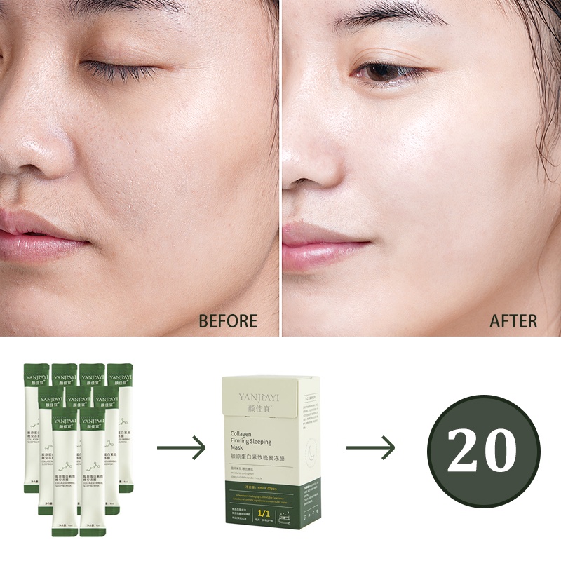 Hộp 20 mặt nạ ngủ SUAKE collagen dạng gel dưỡng ẩm làm săn chắc da se khít lỗ chân lông hiệu quả