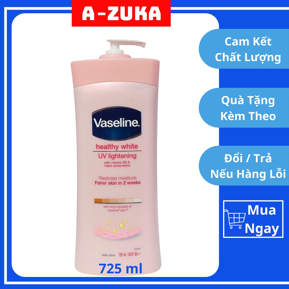 [HOT] COMBO Sữa Dưỡng Thể Vaseline Healthy White UV Lightening Body Lotion 725ml - AZUKA Shop