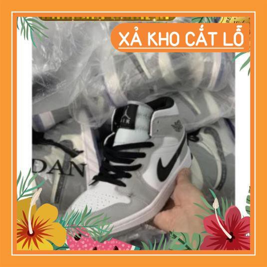 [Siêu Hot ]  Giày sneaker Jordan 1 grey/white đủ size nam nữ. Giày Jd1 xám cao | BigBuy360 - bigbuy360.vn