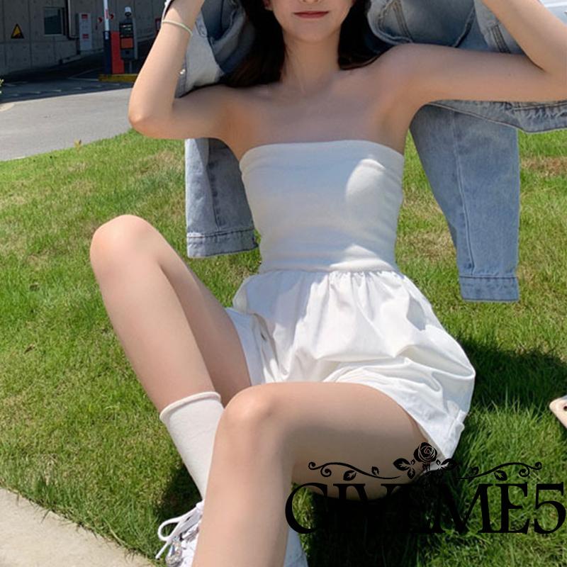 Bộ Áo Liền Quần Cổ Thuyền Ống Rộng Màu Trơn Thời Trang Cho Nữ (Trắng/Đen)