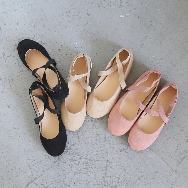 Giày búp bê có quai đan chéo