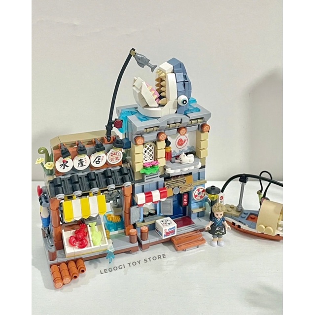 Đồ chơi xếp hình Legogi CỬA HÀNG TAKOYAKI NHÀ KEM QUÁN NHẬU NHẬT HẢI SẢN QUÁN LOZ MINI mô hình lắp ráp lắp ghép