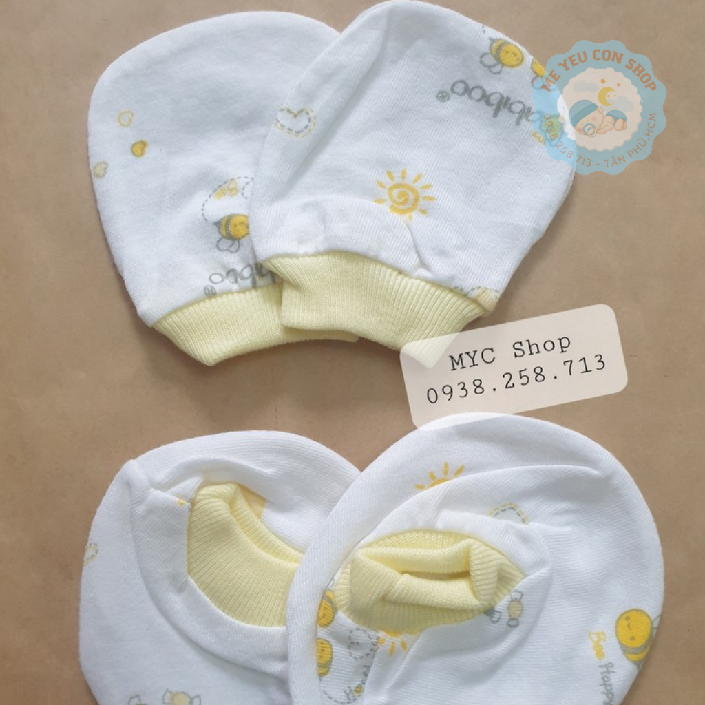 NÓN/ BAO TAY BAO CHÂN SƠ ( HỌA TIẾT) CHO BÉ SƠ SINH - BABIBOO (katydang)