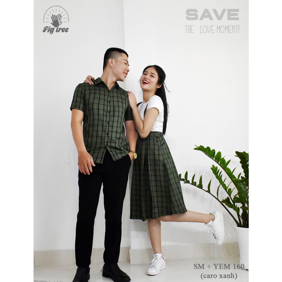 Set đồ đô Fig Tree mẫu caro xanh cực xinh (MS :160) kèm video cận cảnh SP ( nữ kèm thun )