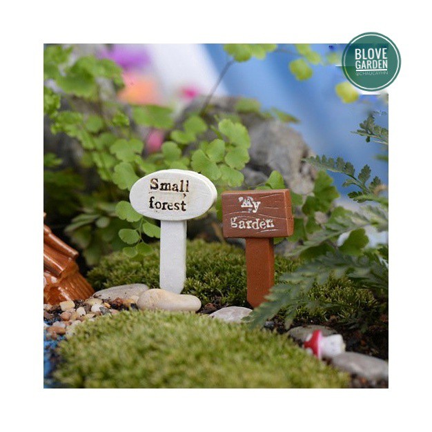 Tiêu cảnh mini Bảng hiệu vườn - làm phụ kiện trang trí chậu cây Terrarium, sen đá, xương rồng, gắn tag trang trí