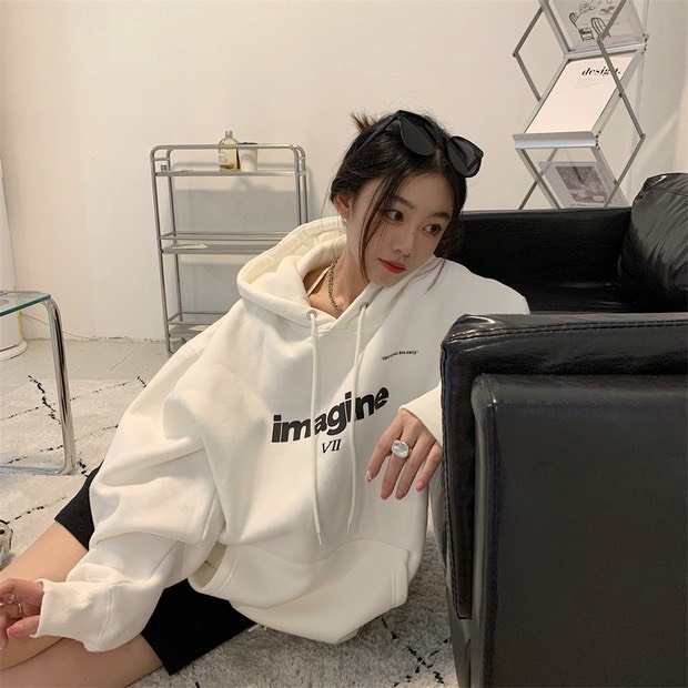 Áo Hoodie Nữ 🔥 FREESHIP 🔥 Unisex form rộng chất nỉ trần bông từ 40 -70kg | BigBuy360 - bigbuy360.vn
