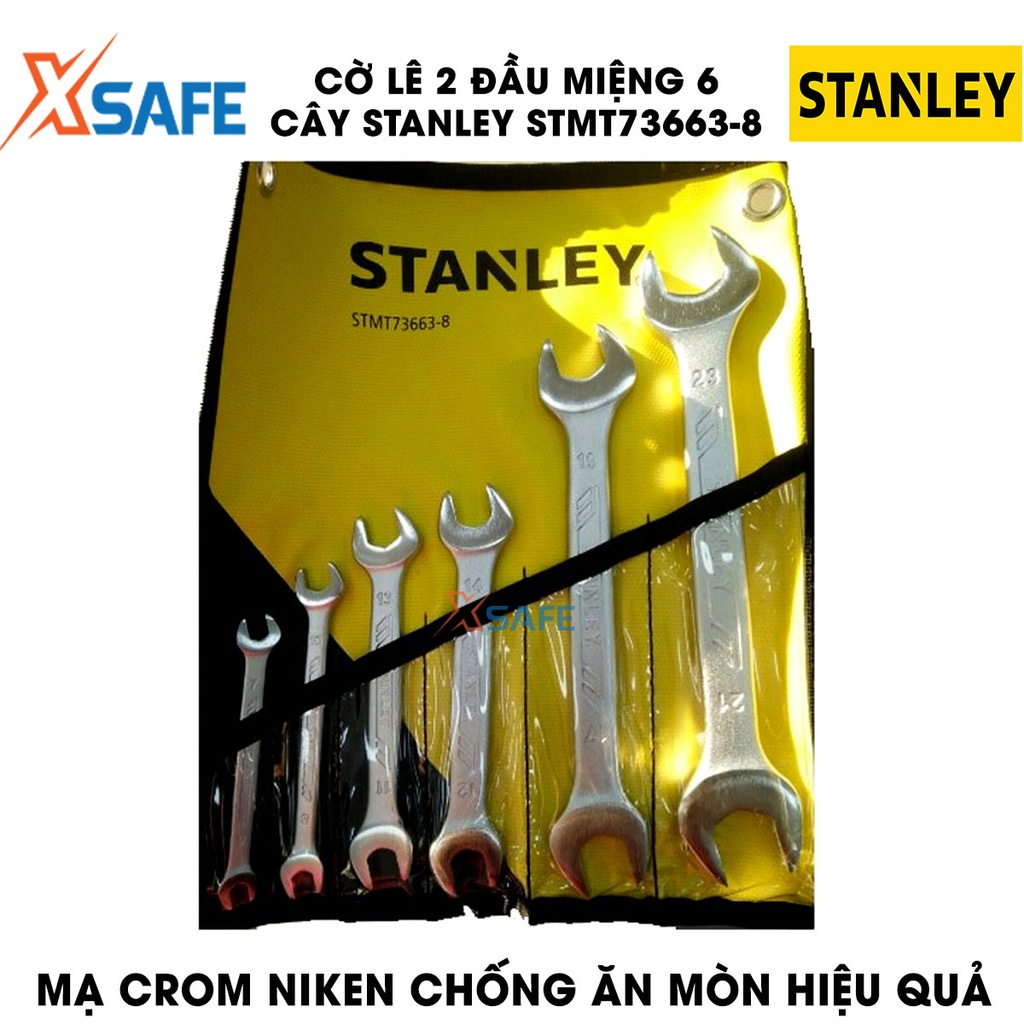 Bộ cờ lê 2 đầu miệng STANLEY STMT73663-8 6-23MM, thép chrome vanadium, dùng lắp ráp, sửa chữa, bảo trì - Chính hãng