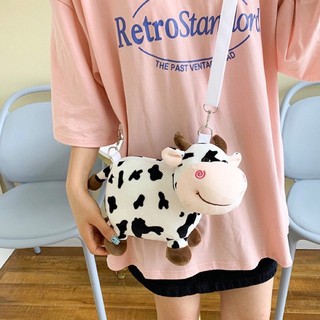 Túi Xách Đeo Chéo Nữ Hình Bò Sữa Bông siêu Cute
