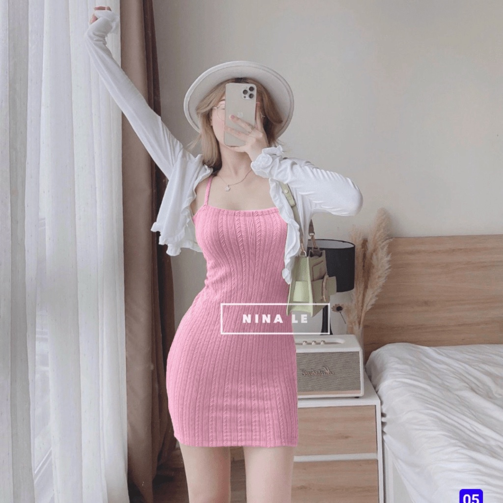 [ COMBO ÁO/VÁY ] SET ĐẦM GÂN/ ÁO KHOÁC COTTON, CHẤT VẢI THOÁNG MÁT, PHONG CÁCH TIỂU THƯ HÀN QUỐC, DỄ PHỐI ĐỒ, ĐI LÀM/ ĐI