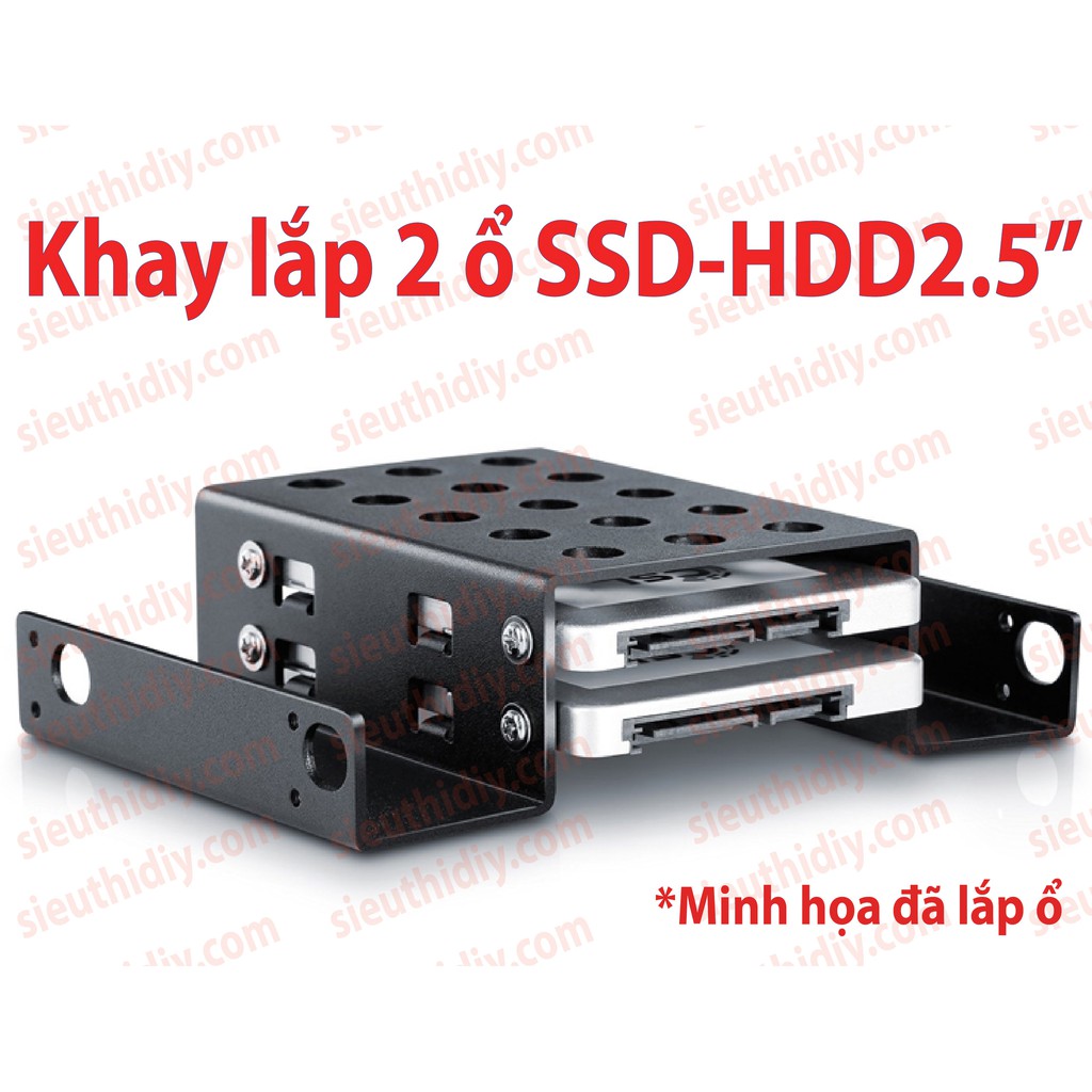 Khay chuyển nhôm cho ổ cứng ssd 2.5", hdd 3.5" gắn chỗ DVD 5.25"