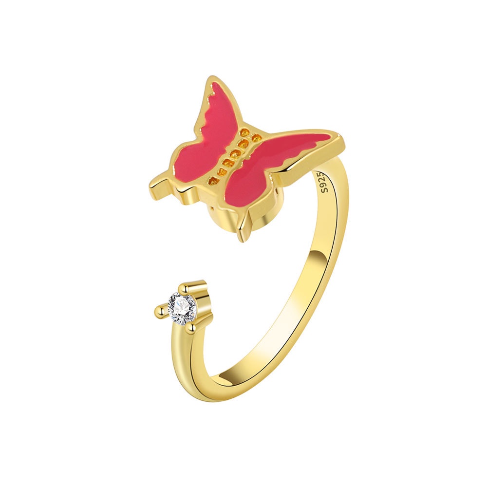 Nhẫn Xoay Mặt Hình Bướm Phong Cách Âu Mỹ Thời Trang