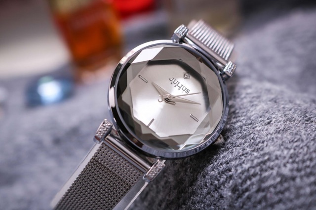 Đồng Hồ Nữ JA-1214A Julius Hàn Quốc Dây Thép (Bạc)