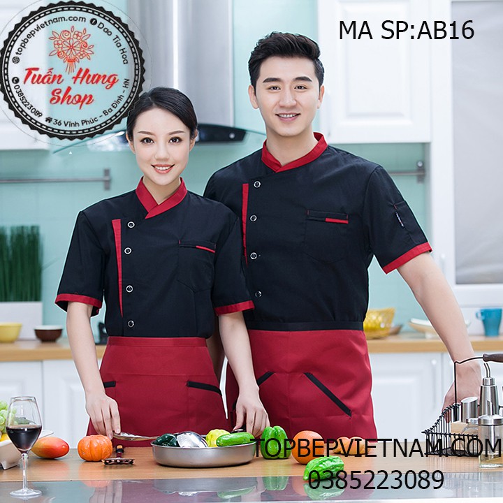áo bếp,đồng phục bếp cao cấp giá rẻ ab16
