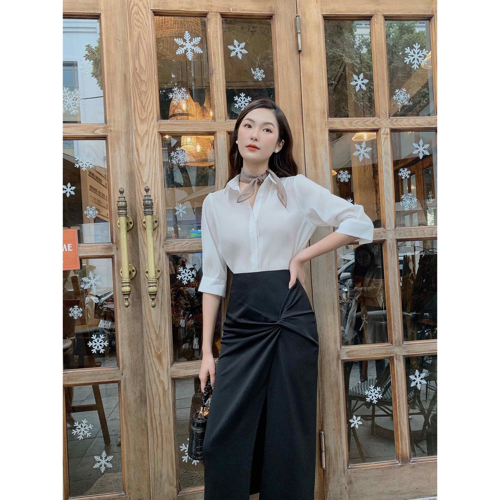 🍀 Chân váy đen dài 🍀 [HÀNG THIẾT KẾ Flane] cách điệu xoắn eo cho quý cô công sở | BigBuy360 - bigbuy360.vn