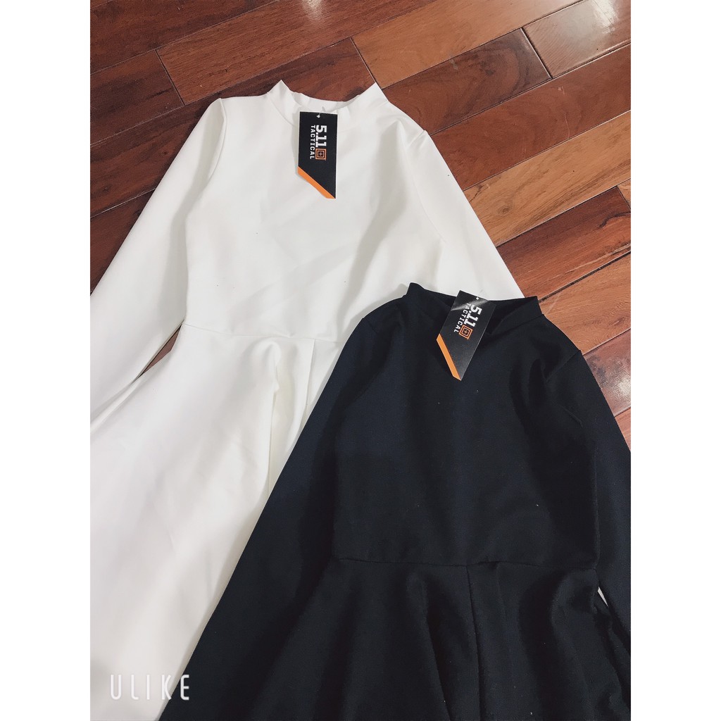 Đầm nữ dáng xòe umi - Váy trơn nữ dài tay dáng lỡ 2 màu | BigBuy360 - bigbuy360.vn