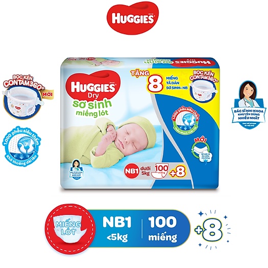 Tã dán Huggies (S56, NB1 100, NB2 60, NB74, S88)...