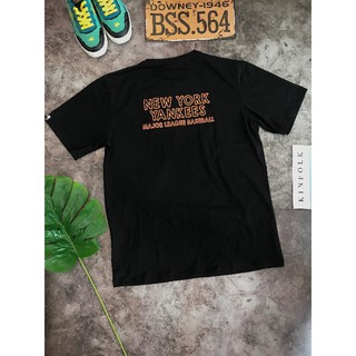 [Ảnh Thật Kèm Video] Áo Thun New York Yankees Đen Logo Cam