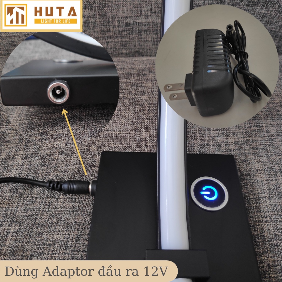 Đèn Bàn Cảm Ứng HUTA Tăng Giảm Độ Sáng, Ánh Sáng Vàng, Dùng Làm Đèn Ngủ, Để Phòng Khách, Trang Trí Decor, Led 18W, Mã C1
