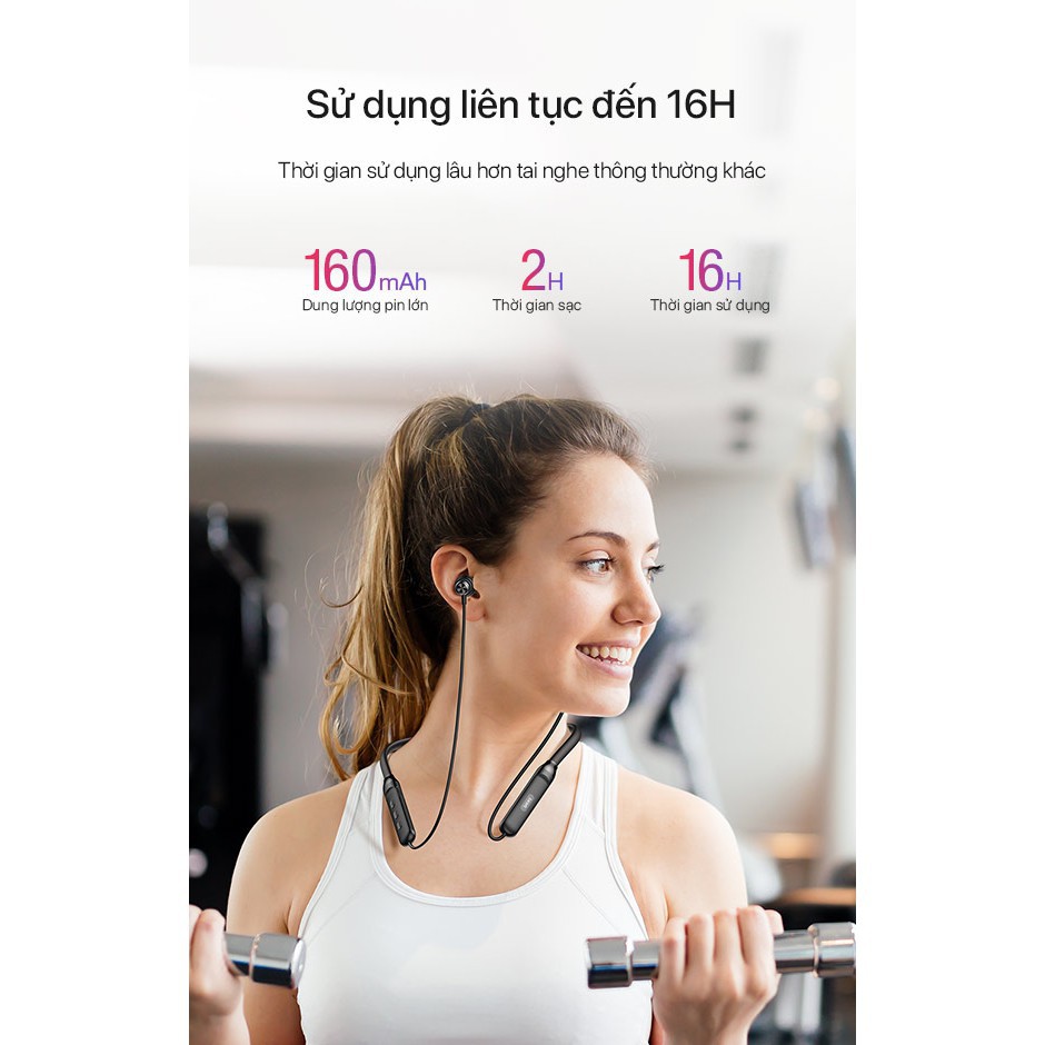 Tai Nghe Thể Thao Bluetooth ROBOT N10 Chống Nước IPX4 Kiểu Dáng Thể Thao - Âm Thanh Trung Thực Sắc Nét-Hàng Chính Hãng