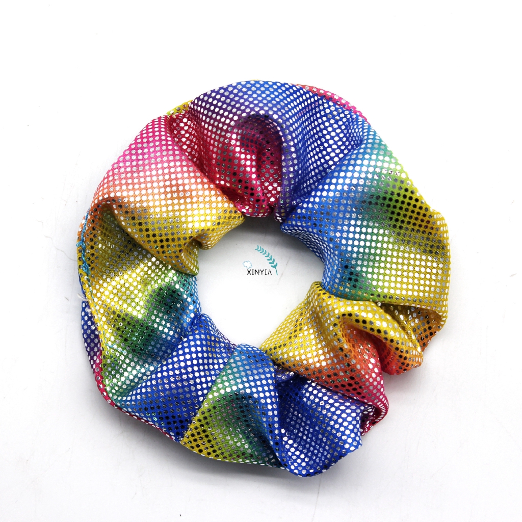 Thun cột tóc co giãn màu laser thời trang dành cho nữ