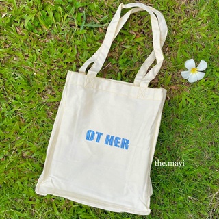 Túi tote vải trắng OT HER hàn quốc basic ulzzang